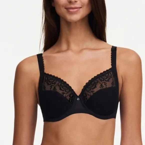 NWT Chantelle Every Curve Full Coverage Unlined Bra in Black Size 42DDD / 42F - Picture 2 of 9